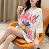 美人度アップ スウィート ゆったり 半袖Tシャツ＜ins-8130＞