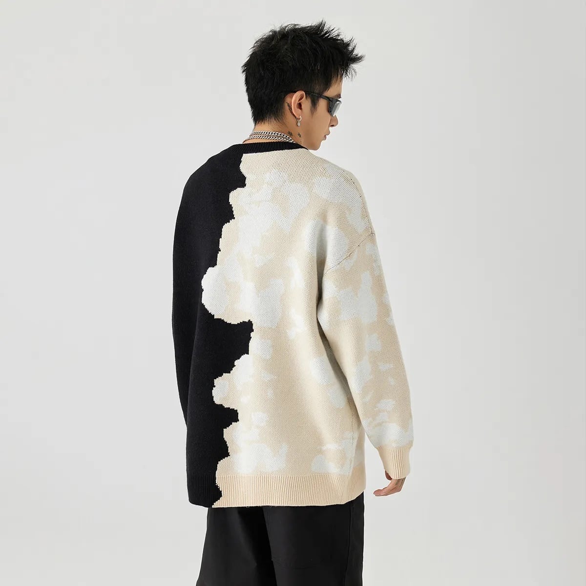 主役級 ファッション感満々 切り替え 2色選択 男女兼用 スウェットE-12540