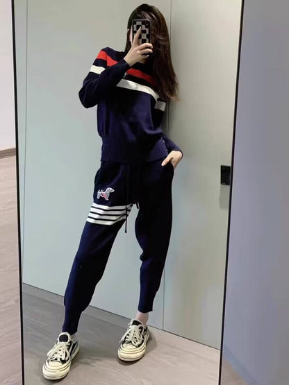 デザイン性抜群 着心地良い おしゃれ度高め 4色選択 トップス+パンツセット E-10871