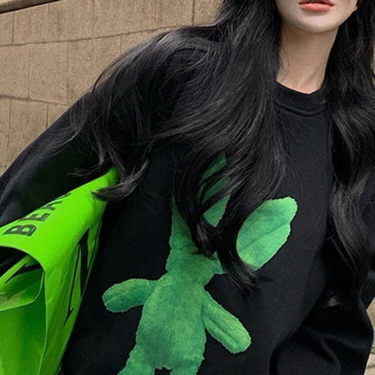 トレンドアイテム 2色選択 個性的なデザイン ニットセーター E-10361