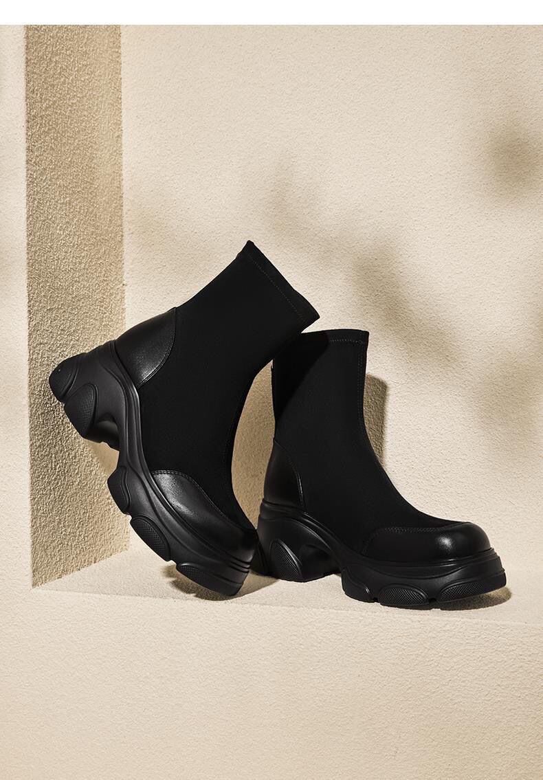 太ヒール スクエアトゥ 美感いっぱい ベルベット ローファー 革靴 2色選択可 シューズE-10386