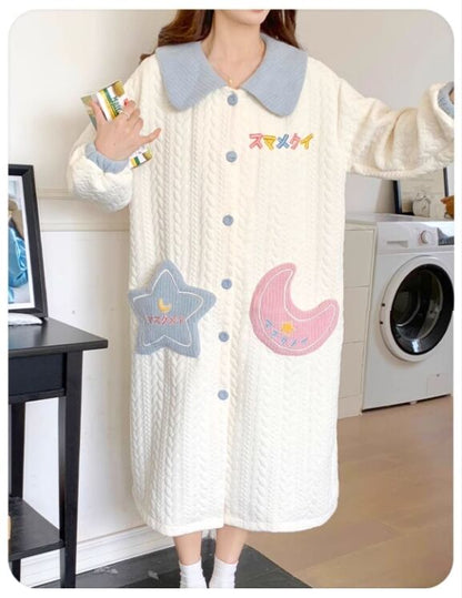 超人気 スウィート キュート 着心地良い 3 層の綿ラミネート ホームウェア パジャマE-9690