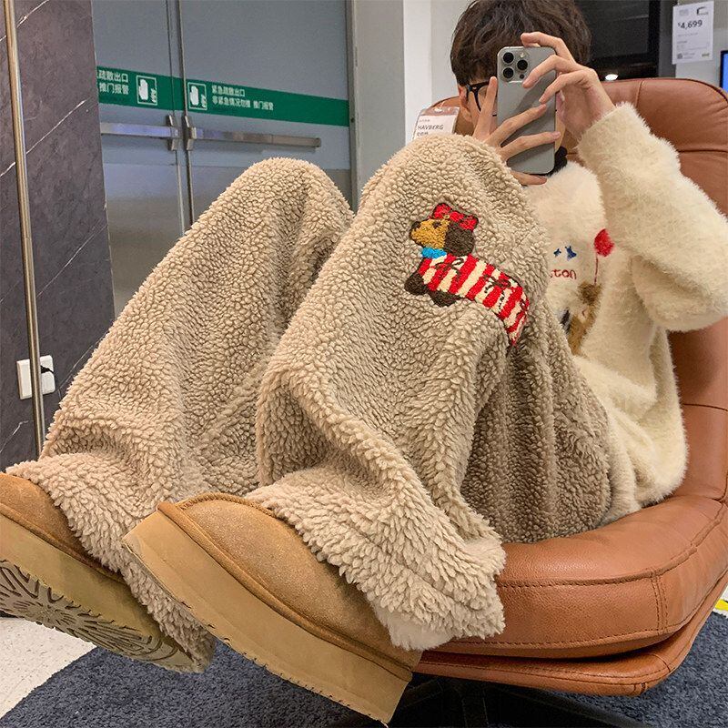 定番シンプル おしゃれ度高め 着回し力抜群 男女兼用 4色選択 ウールワイドレッグパンツ E-10323