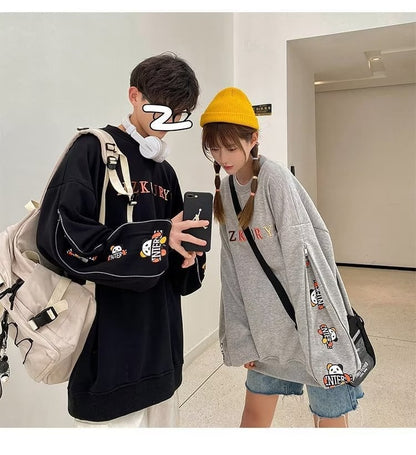 おすすめ熊柄  刺?ロゴ ユニセックスゆったりスウェット全4色E -4657