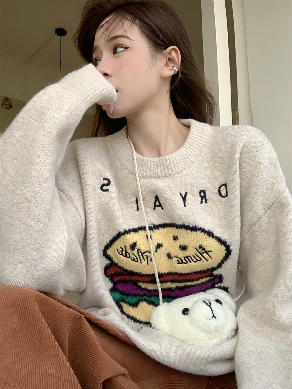 人気上昇中  絶対流行 柔らかくて優しい印象  デザイン性抜群  ニットトップスiEf-9893