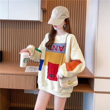 存在感たっぷり  切り替えカラーマッチング 三色スウェットE-4055