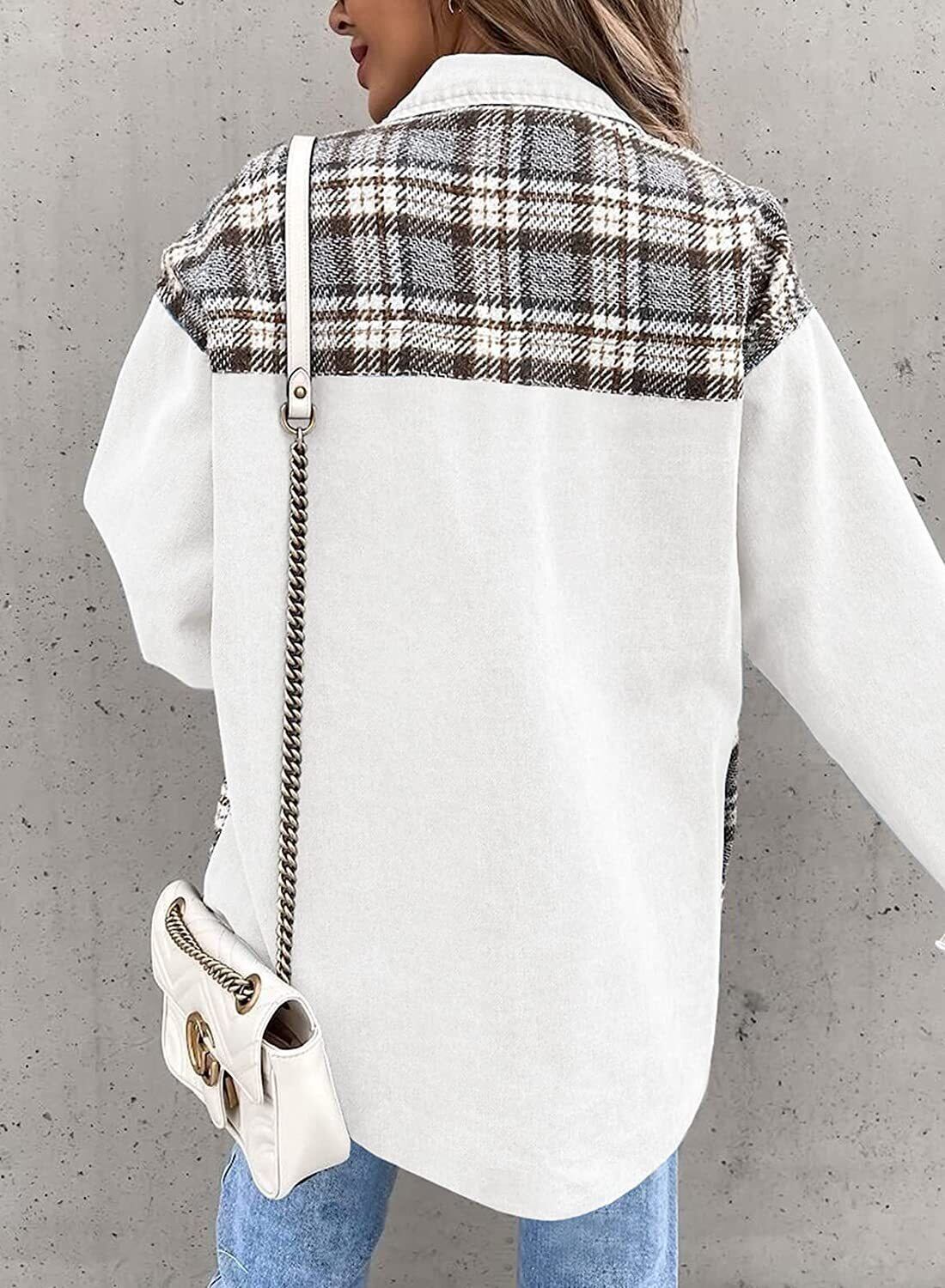 売り切れ必至 チェック柄 個性的なデザイン 切り替え デニム 全5色 Tシャツ E-9265