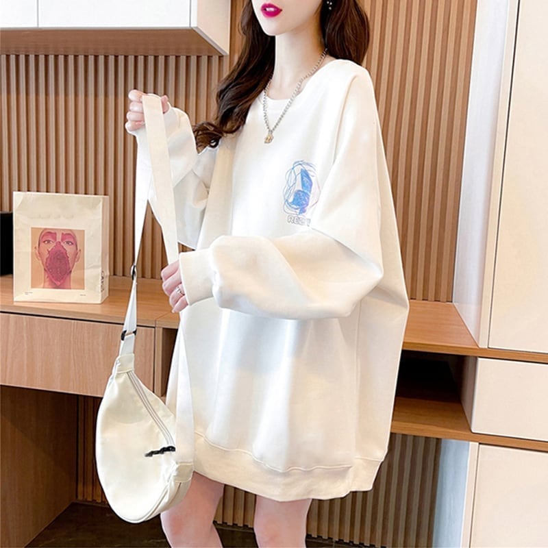 着心地抜群 プリント 女性力を高める スウェット パーカーE-3777