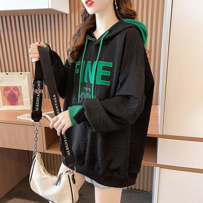 美人度アップ プリント ファッション スウェット パーカーE-3725