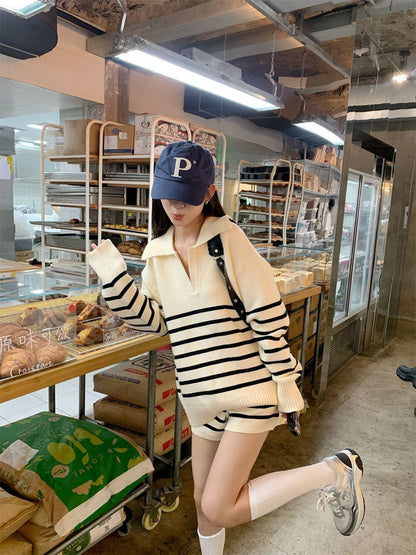 目を奪われる 切り替え スタイルアップ ジャケット＋ショートパンツ セットアップE-10916