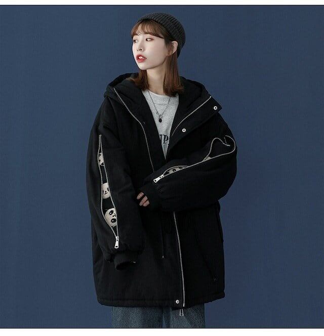 ユニセックス暖かいパンダプリントダウンジャケット  3色 E-5760