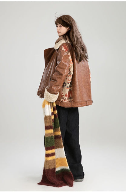 絶対流行 アバンギャルド おしゃれ度高め 切り替え 上品 Pu レザーコットンコート E-9883