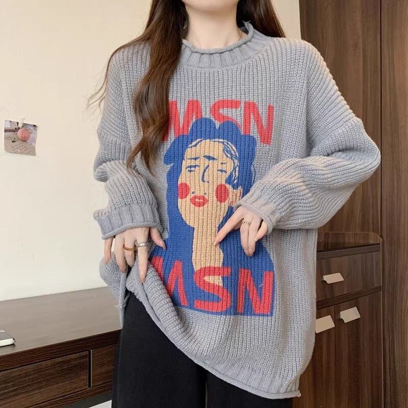 大活躍 高見えデザイン スタイルアップ効果抜群 4色選択 ニットトップスE-9827