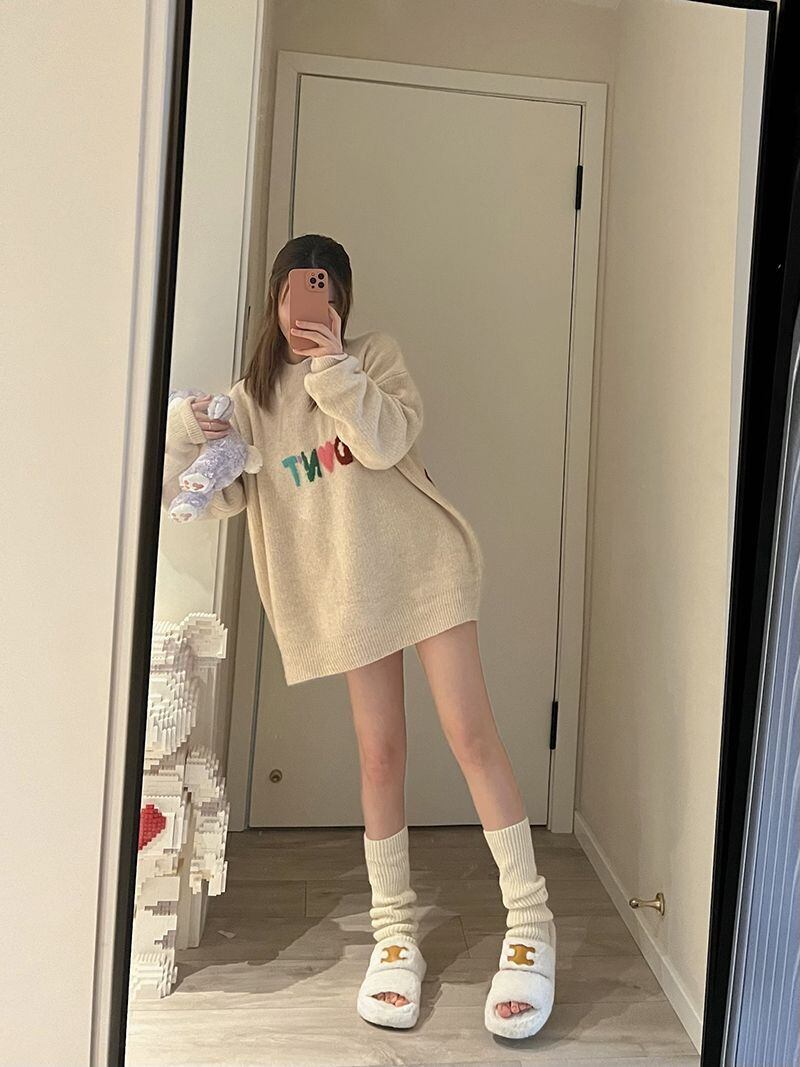 存在感抜群 韓国風ファッション トレンドアイテム カジュアル 3色選択 ニットトップスE-10642