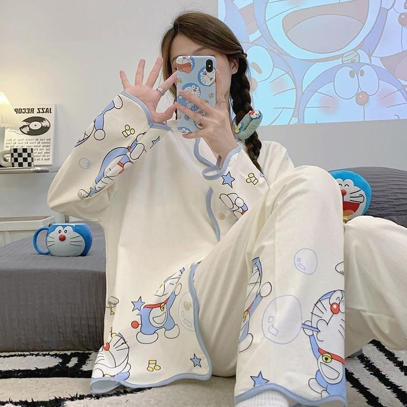 トップス+パンツセット パジャマ 組み合わせやすい E-6018