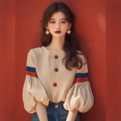 絶対欲しい 気質アップ シンプルだけど一癖あるコーデ エレガント 全2色 シャツ E-9157