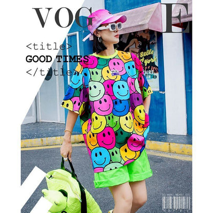 超人気 個性派 ファッション ルーズ 半袖シャツE-6757