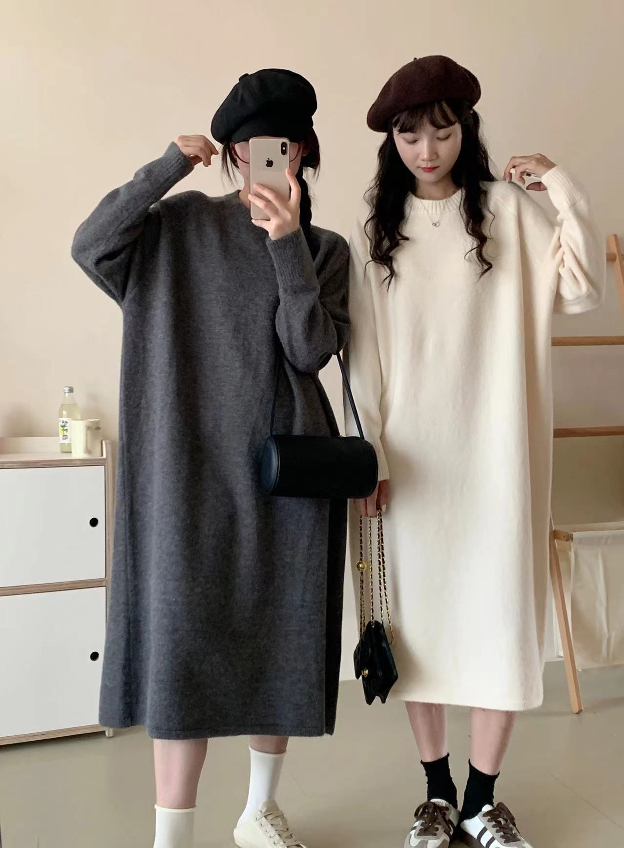 激安セール プラスベルベット ファッション 5色 長袖 ニット セーター E-10382