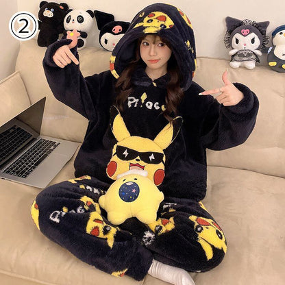 大人可愛い アバンギャルド デザイン性抜群 5種選択 トップス+パンツセット パジャマ 男女兼用E-9613