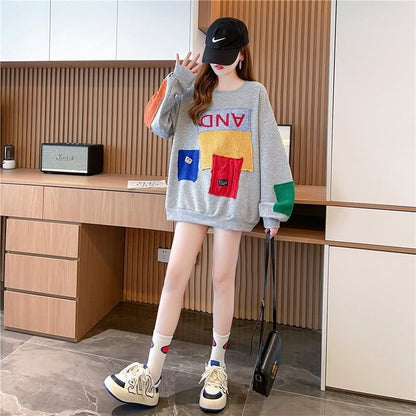 存在感たっぷり  切り替えカラーマッチング 三色スウェットE-4055