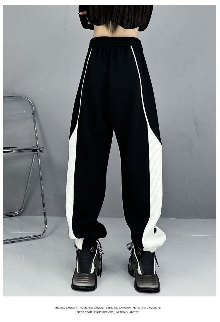 大人可愛い 個性的なデザイン スタイルアップ 2色 ジョガーパンツ E-10763