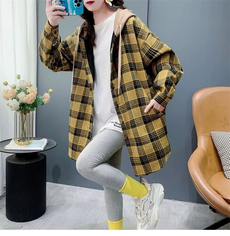 売り切れ必至 カジュアル スタイルアップ効果抜群 チェック柄 2色選択 シャツ E-9711