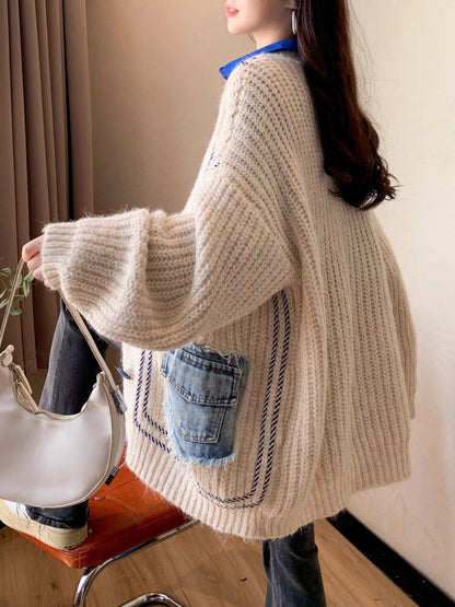 好感度UP 目を奪われる 流行新作 個性的なデザイン 2色選択 ニットトップスE-9721