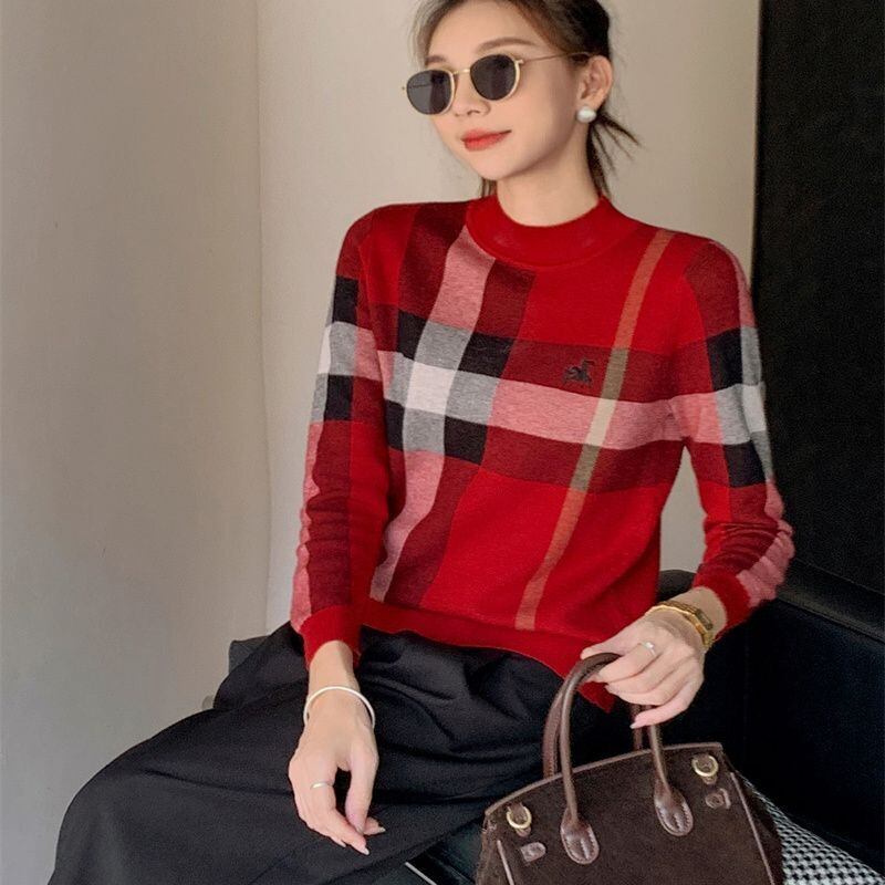 スタイルアップ 海外トレンド 形が綺麗 2色選択 ニットトップスE-9797