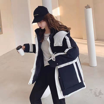 大活躍 オシャレ 都市ファッショ デザイン 気質アップ 切り替え ダウンジャケット E-9871