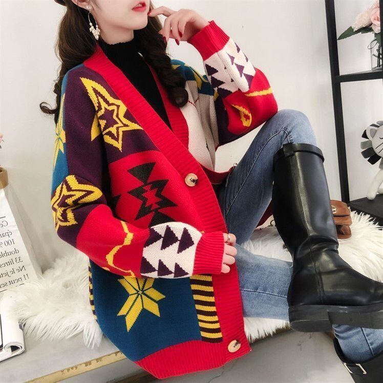 【半額！期間限定！！】好感度UP   ゆったりとした怠惰なセーターコートE-5174