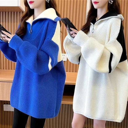 知的 美人度アップ  2色 ハーフジップニットE-12385