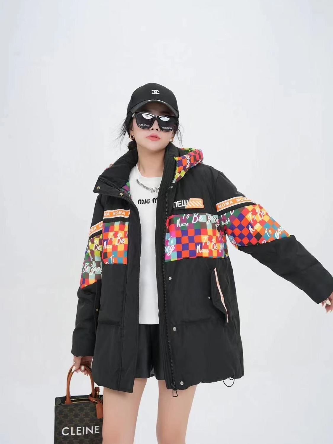 ファッション 2色選択 スタイルアップ フード付きジッパーコート E-10238