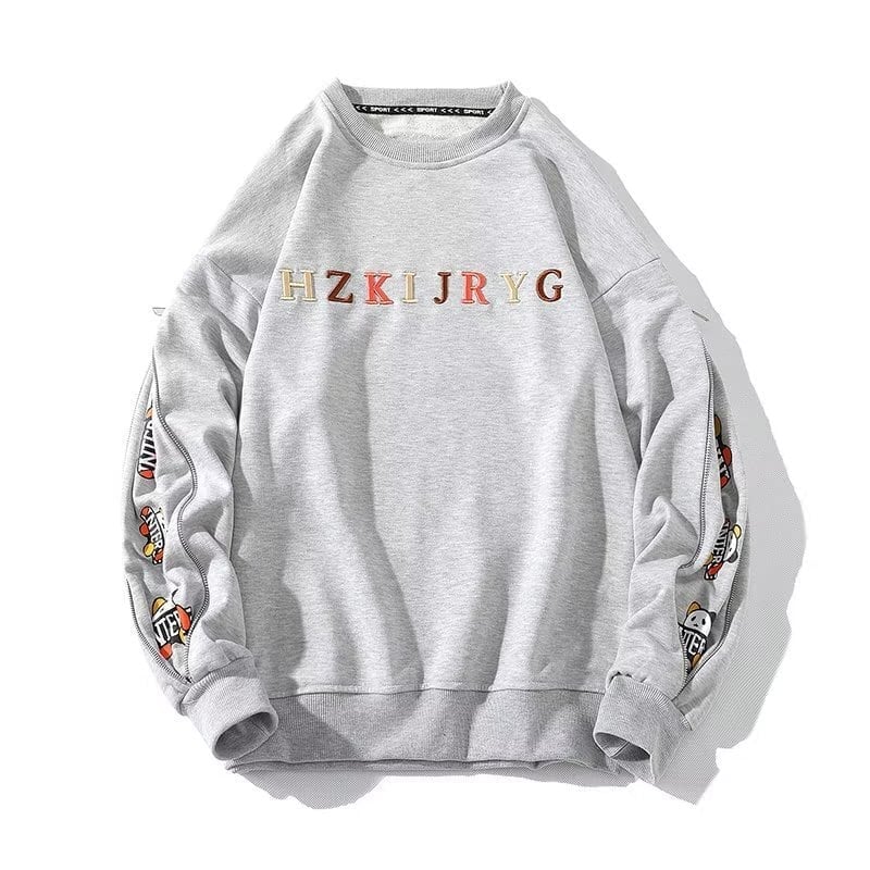 おすすめ熊柄  刺?ロゴ ユニセックスゆったりスウェット全4色E -4657