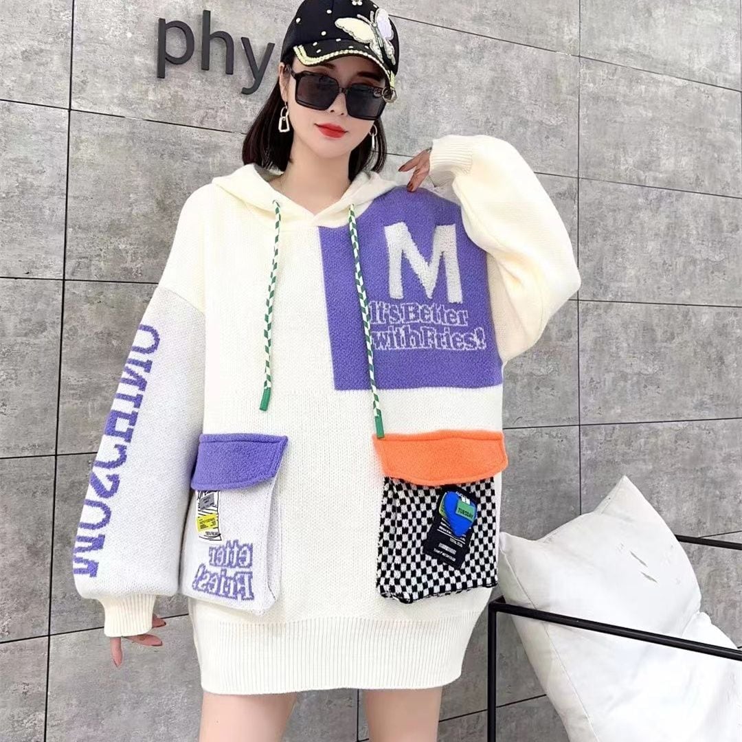 早い者勝ち 個性派 ファッション キュート 長袖 セーターE-10101