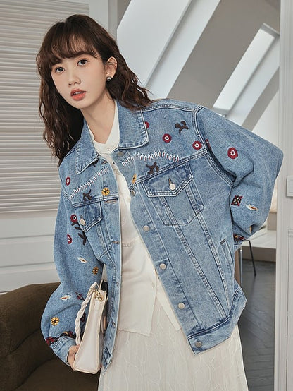 超人気 ファッション スウィート 個性派 デニムジャケット<ins-6543>