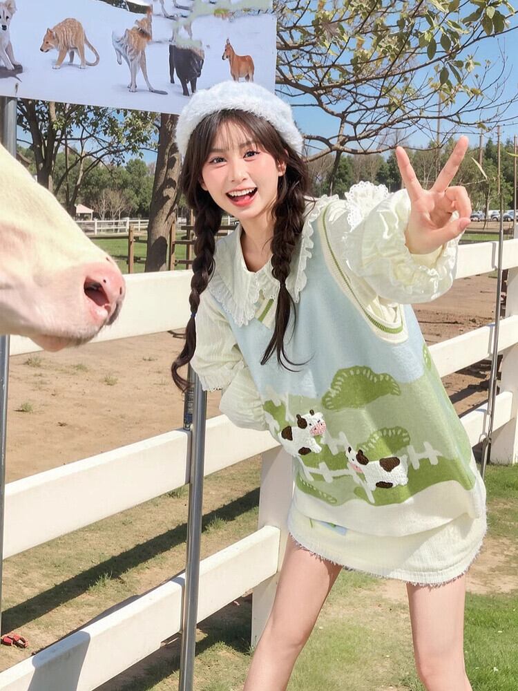 大人可愛い 美感いっぱい 好感度満載 チョッキ シャツE-10830