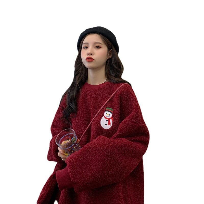 美人度アップ   ふわふわグラフィックロゴボアスウェットトップス全2色E-10116