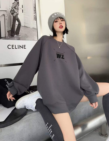 大人の定番刺?ロゴ厚手ラグランスウェット全6色E-4419