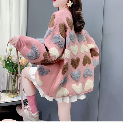 着回し力抜群 スタイルアップ 大人可愛い カジュアル 2色選択ニットトップスE-10582