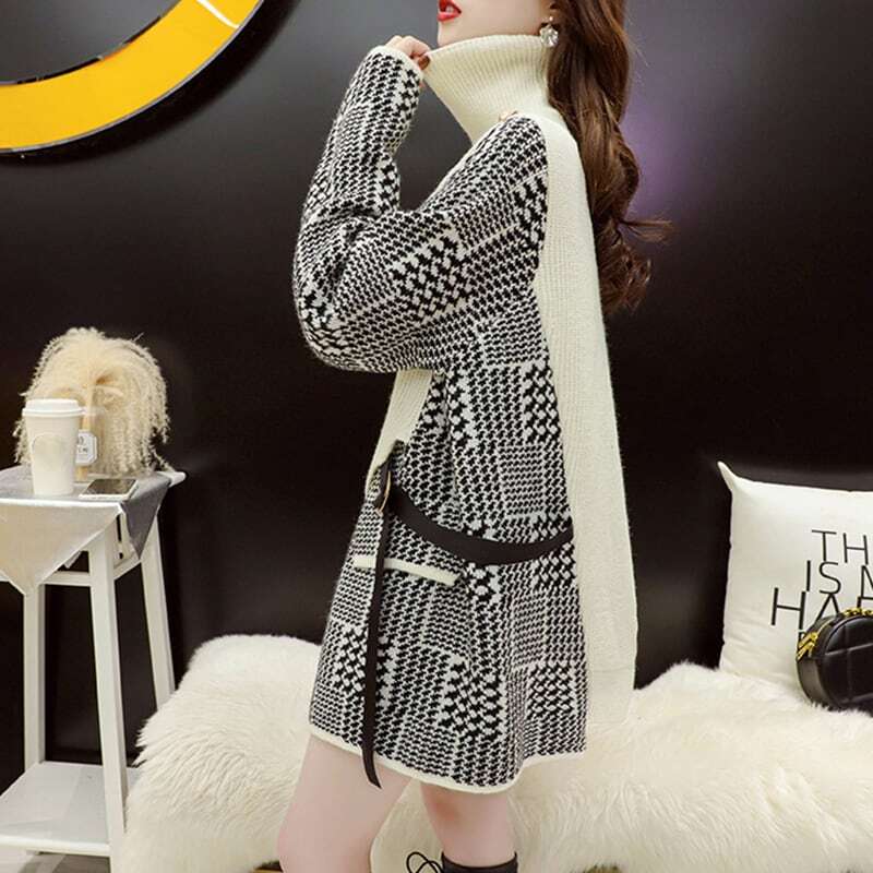 個性的なデザイン お洒落 一目惚れ 切り替え セーターE-3738