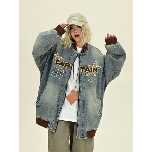 売れ筋 デザイン オシャレ デザイン性抜群 デニム 切り替え ジャケット E-10064