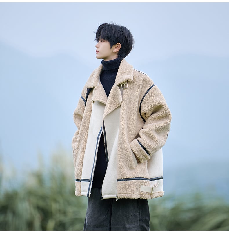 冬新作 ムートン風 暖かい 3色展開 ジャケットE-12583