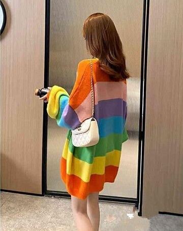 絶対流行 ラウンドネック オシャレ度満点 長袖 ニット セーターE-10097