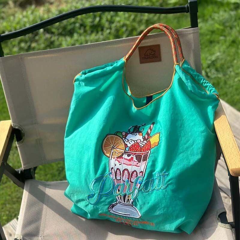 新作アイスクリームデザイン刺?ロゴ  ショッピングバッグ エコバッグE-4479
