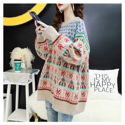 都市ファッショ オシャレ デザイン   スタイルアップ  カジュアル ニットトップスiEf-10670