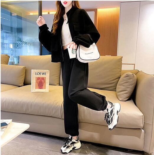 今季マストバイ 着心地良い 定番シンプル 3色選択 トップス+パンツセット E-9497