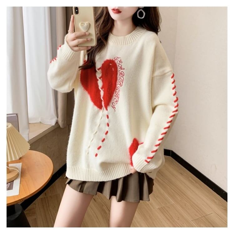 超人気  厚手 ゆったりニットセーターE-6057