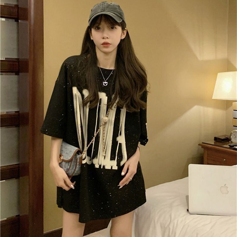 売り切れ必至 アバンギャルド 気質アップ おしゃれ度高め ルーズ 半袖 Tシャツ E-9289