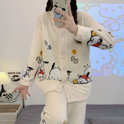 見逃し厳禁 パジャマ レディース秋冬ルームウェア トップス+パンツセットE-5730