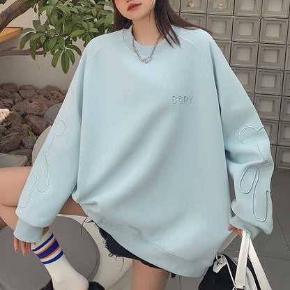 女子マスト刺?ロゴ厚手スウェット全4色E-4478